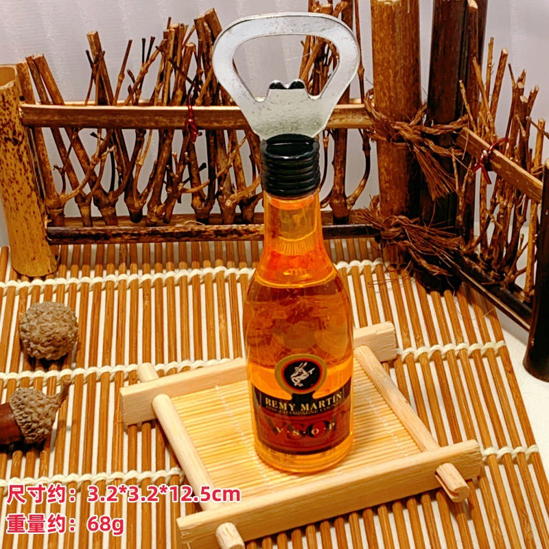 家用好物】磁吸啤酒开瓶器创意洋酒瓶起子冰箱贴立体酒瓶现货混批