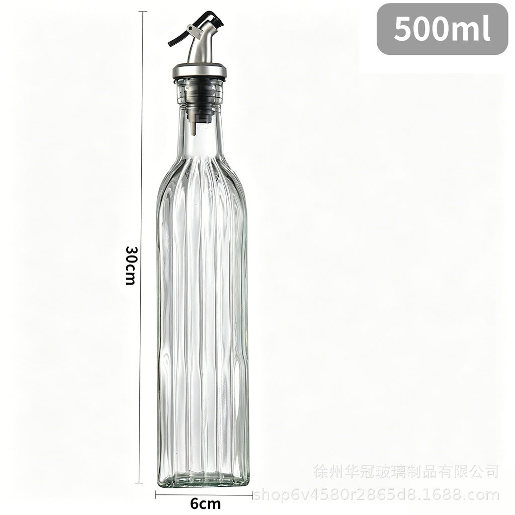 现货500ml雕花油瓶不挂油不漏油油瓶厨房家用料酒酱油分装瓶