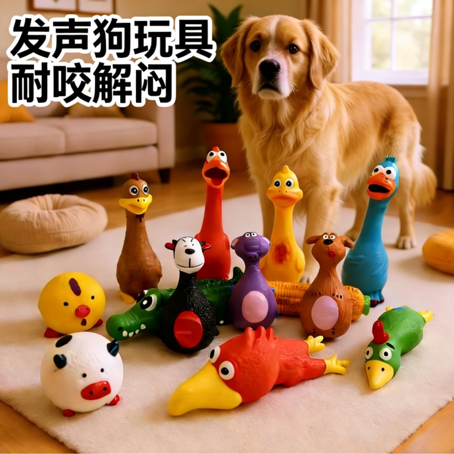 宠物玩具乳胶发声狗玩具集合长耳朵鸭子玩具解闷耐咬发泄训练解闷