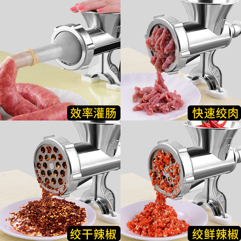 跨境爆款手动绞肉机家用多功能绞辣椒香肠机加厚手摇灌肠机大容量
