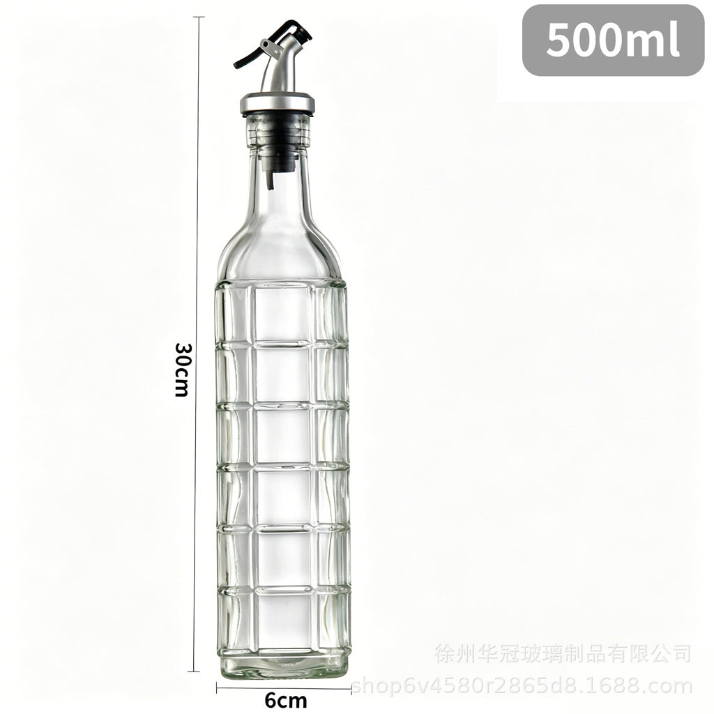 现货500ml雕花油瓶不挂油不漏油油瓶厨房家用料酒酱油分装瓶