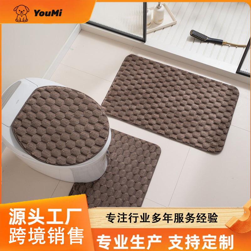 跨境加厚款地毯浴室防滑脚垫卧室厨房玄关门垫卫生间吸水地垫厂家