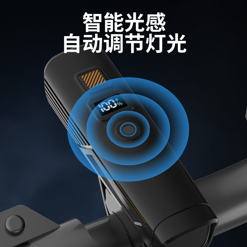 数显骑行灯充电光感儿童公路车自行车灯快速安装拆卸截止线车灯