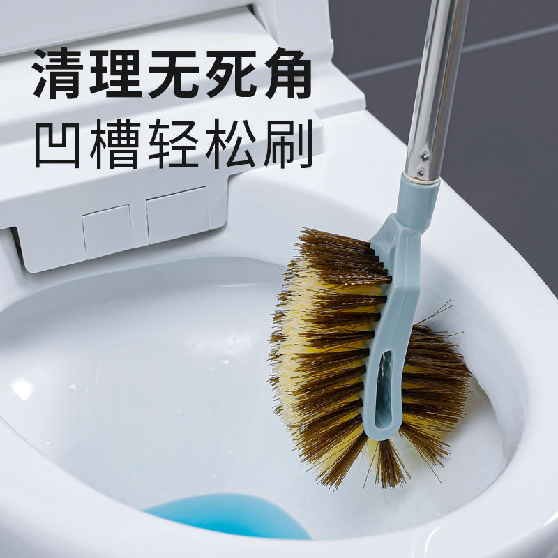 卫生间马桶刷子无死角家用双面刷硬毛加长不锈钢杆壁挂洗厕所神器