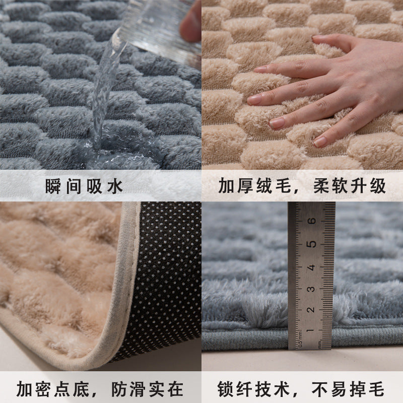 跨境加厚款地毯浴室防滑脚垫卧室厨房玄关门垫卫生间吸水地垫厂家
