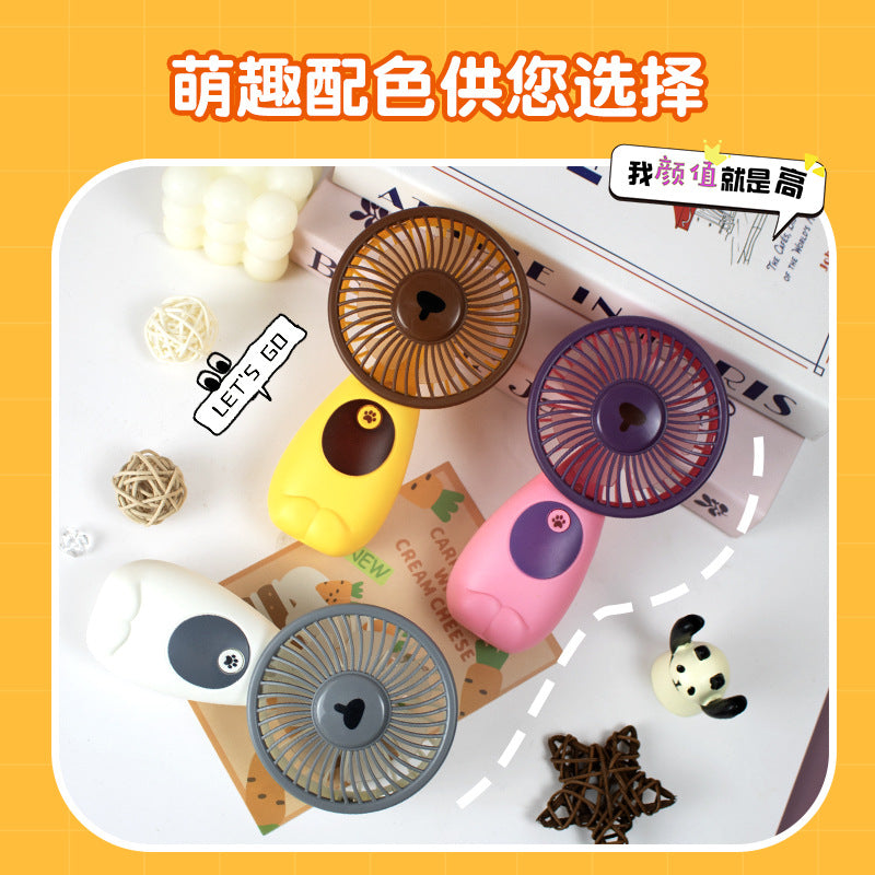 新款手持小风扇卡通迷你发光 USB充电学生萌趣礼品便携式手持风扇