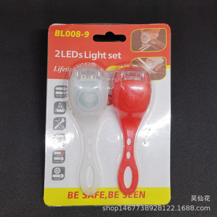 LED硅胶灯自行车骑行装备青蛙灯【外贸供应】尾灯山地车安全警示