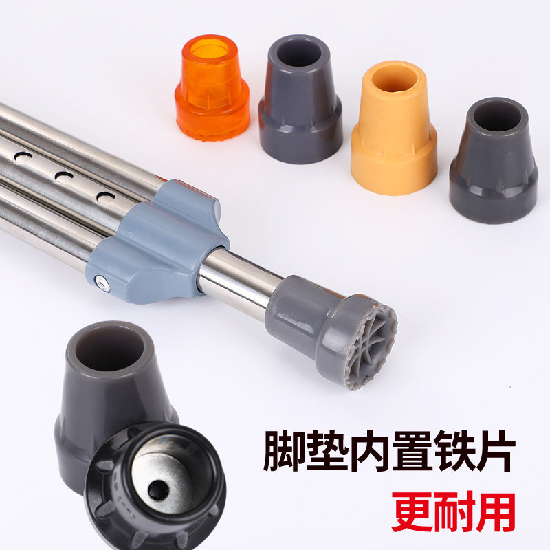 四脚手杖胶头耐磨拐杖脚垫防滑脚套橡胶皮胶套助行器脚头防摔配件