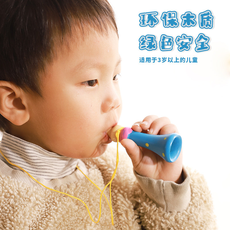 儿童笛子口哨可吹乐器早教儿童玩具笛子木制小喇叭幼儿园礼物批发