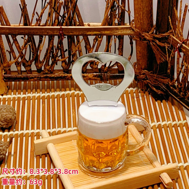 家用好物】磁吸啤酒开瓶器创意洋酒瓶起子冰箱贴立体酒瓶现货混批