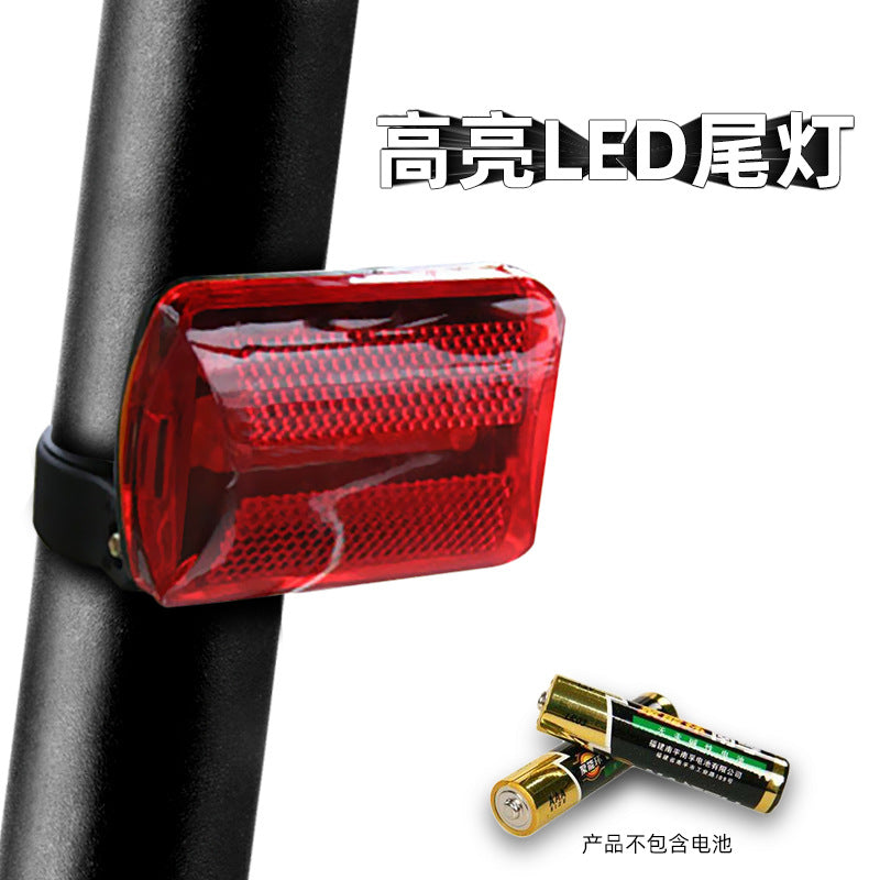厂家直销自行车3LED电池款尾灯 山地车户外骑行高亮尾灯 骑行装备