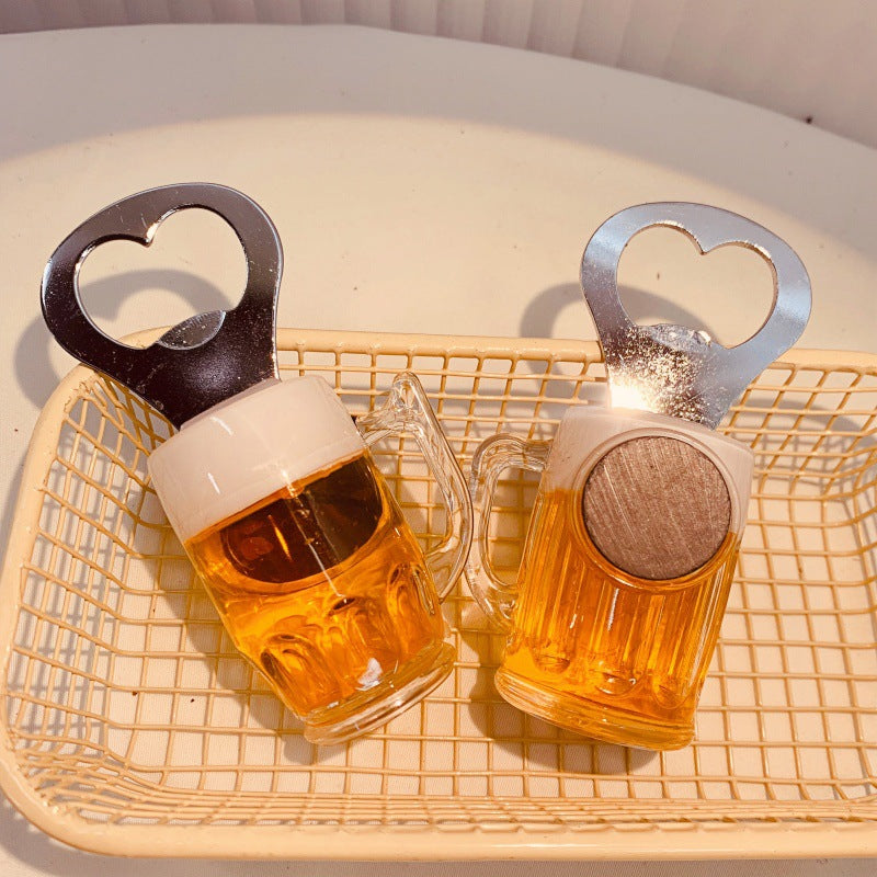家用好物】磁吸啤酒开瓶器创意洋酒瓶起子冰箱贴立体酒瓶现货混批
