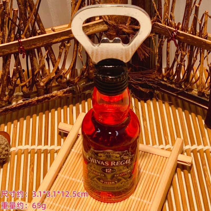 家用好物】磁吸啤酒开瓶器创意洋酒瓶起子冰箱贴立体酒瓶现货混批