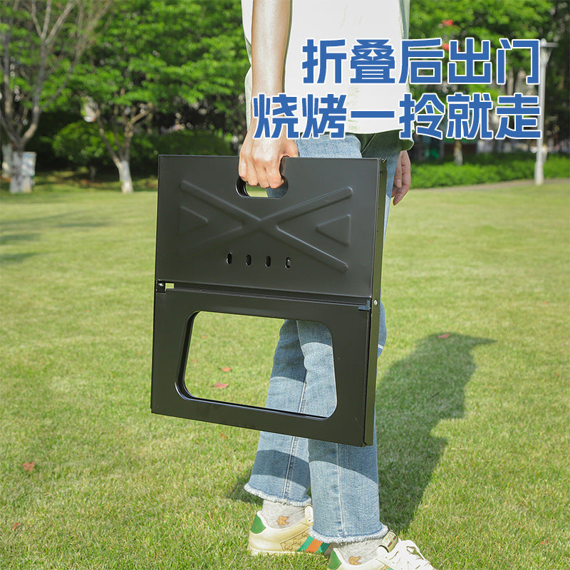 跨境烧烤炉折叠烧烤架家用碳烤炉露营烤肉炉批发露天庭院烧烤炉子