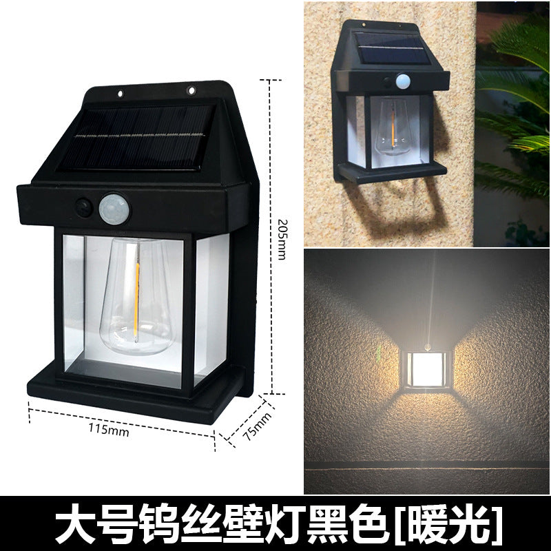 新款太阳能壁灯户外装饰花园庭院家用防水钨丝壁灯室外装饰围墙灯