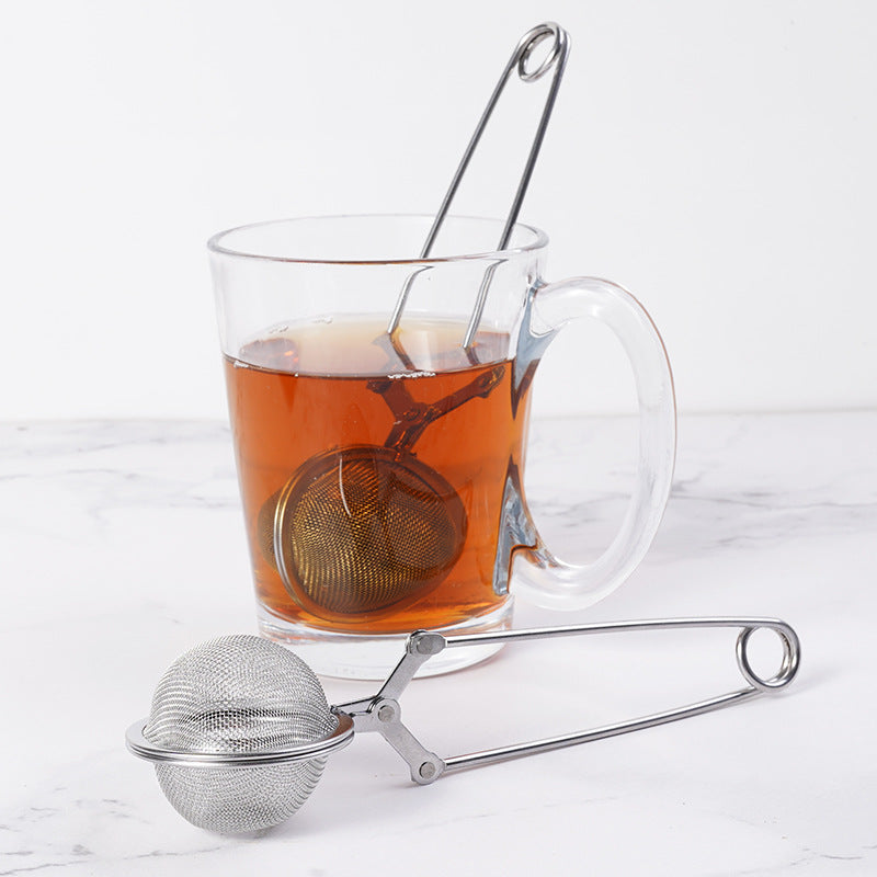 不锈钢茶叶过滤器 茶滤球夹 手持式茶漏 细网泡茶器 散茶过滤网