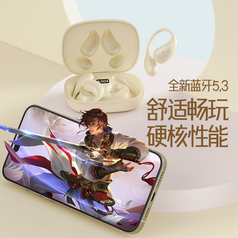 跨境X32新款OWS蓝牙耳机挂耳式耳机大电量数显屏幕运动降噪可代发