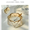 酒店玻璃烟灰缸商用高档烟缸家用客厅简约烟盅高级感时尚创意潮流