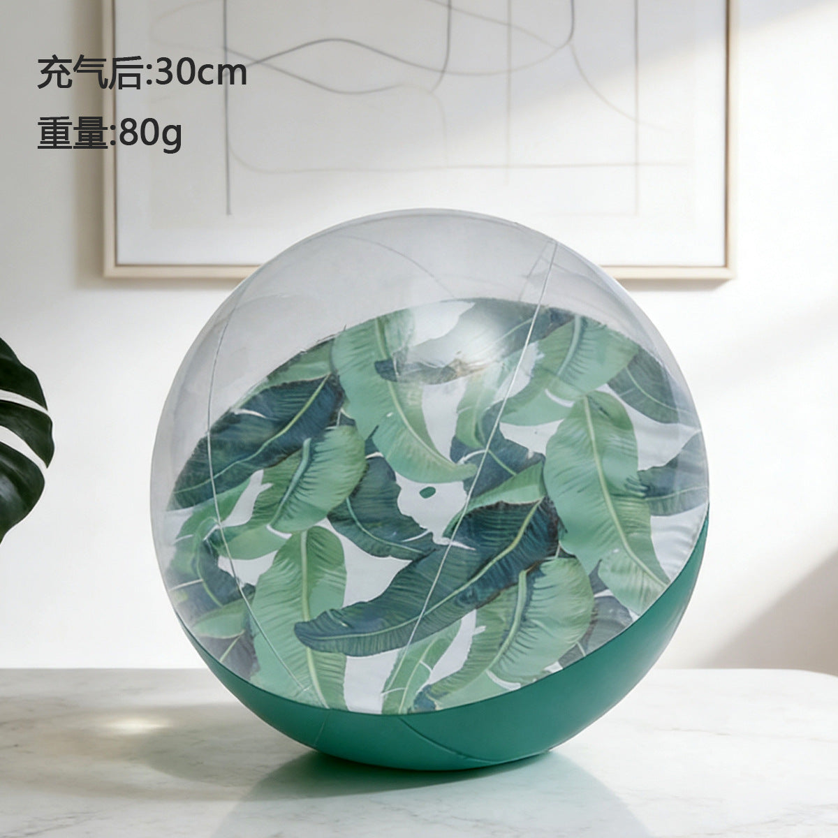 跨境热销充气亮片沙滩球户外水上透明PVC球充气海洋球戏水玩具球