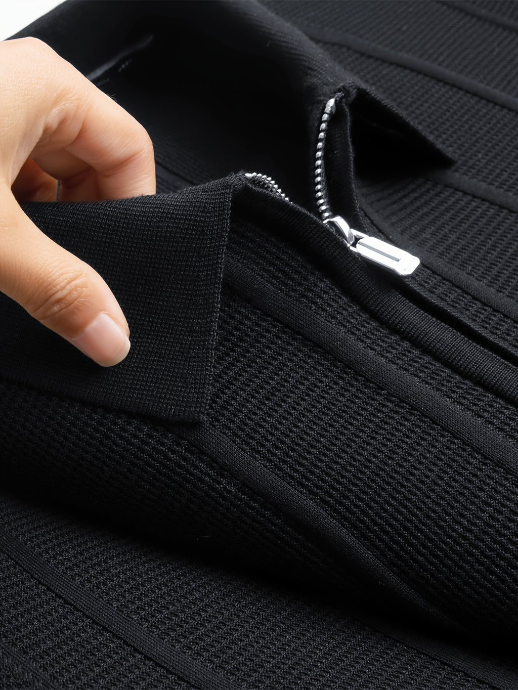 100% Tencel i Trodimenzionalno Teksturirana Reljefna Letnja Muška Polo Majica sa Polu-rajsferšlusom, Majica Kratkih Rukava, Lagani Luksuz Poslovni Kroj, Strukturirana i Stilizovana, Svestrana za , Sport i Zabave, Model K6210009686