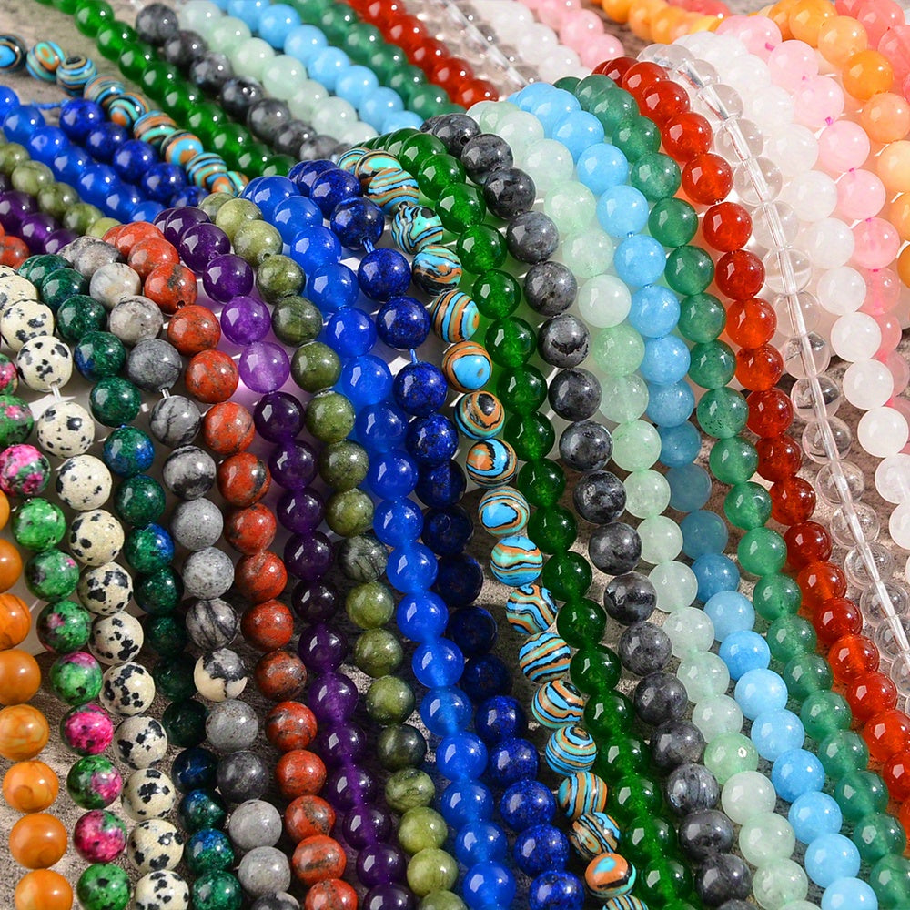 900 komada (Nasumične 20 Boja) 8Mm Nasumične Perle od Prirodnog Kamena - Ne Ponavljaju se Boje za Nakit, Narukvice, Ogrlice i Minđuše - Unikatne i Moderne Ručno Rađene Perle za Muškarce i Žene, Perle za Izradu Nakita, Perle za Modni Aksesoar