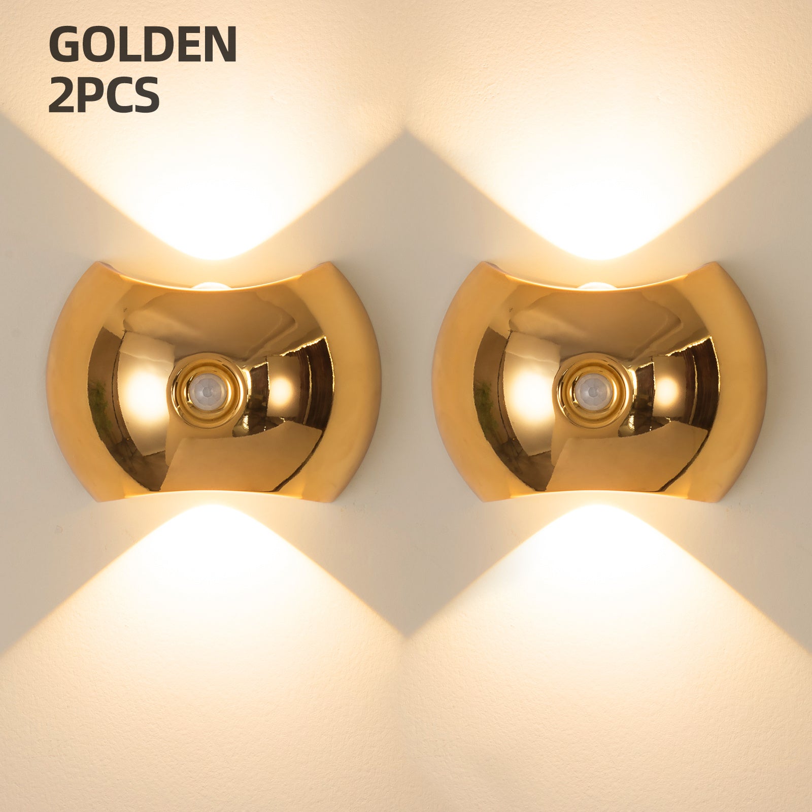 1pc 2pcs Golden Smart Lights, LED Wall Lights with Motion Sensors, USB Rechargeable Night Lights, Suitable for Places Such As Stairwells, Corridors, Bedrooms, Cabinets, Etc. Portable Magnetic Installation Induction Lights