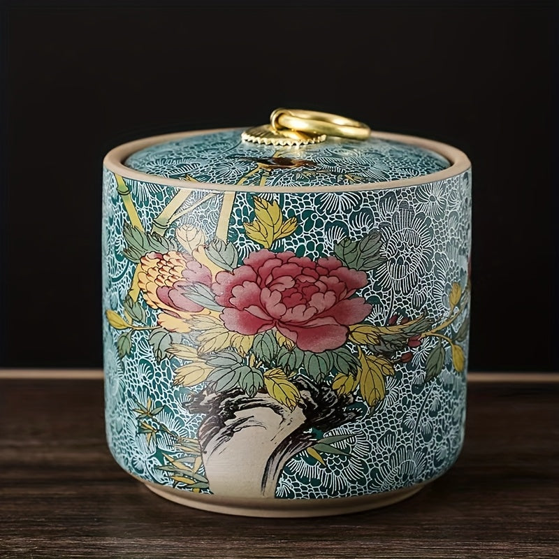 2pcs Enamel Ceramic Sealed Jars, Decorative Airtight Containers for Nuts, Snacks, Tea, Coffee - Food Contact Safe, Home Decor Storage Canisters