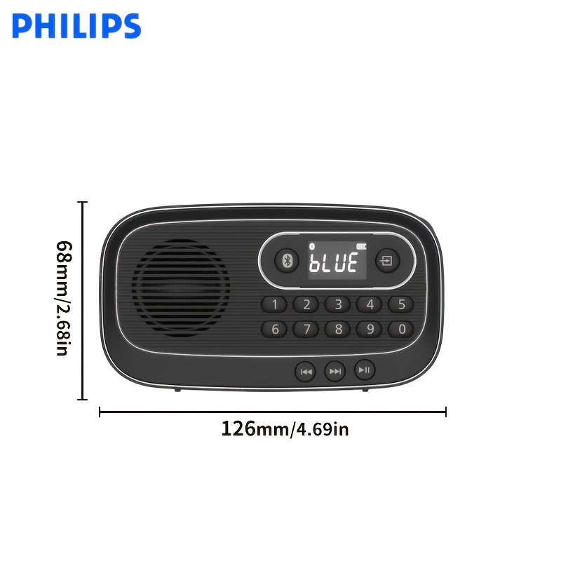 Philips TAR1100 Prenosivi Multifunkcionalni Radio Bežični Zvučnik, Kompatibilan sa FM Radijem, TF Karticom i MP3 Plejerom, Digitalno Ugađanje, Može se Priključiti Žične Slušalice za Slušanje Muzike, Može se Bežično Povezati sa Mobilnim Telefonima i Računa