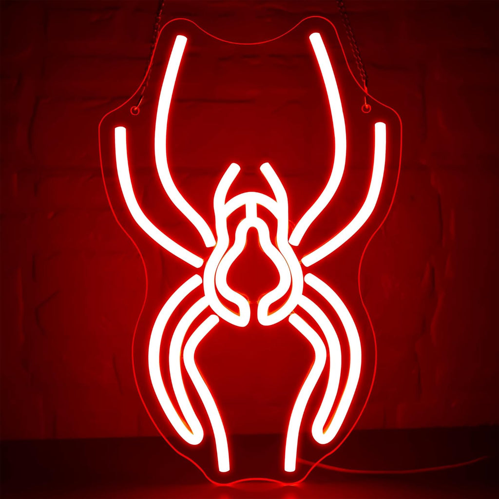 Spider LED Dimmable Neon Zidni Dekor, USB Napajanje, Dimmable Anime Halloween Neon Svetlo za Mušku Pećinu, LED Svetleći Pauk Znak, Pogodno za Igraonicu, Prodavnicu Kućnih Ljubimaca, Bar, Spavaću Sobu, Halloween Rođendanski Poklon Umetnost