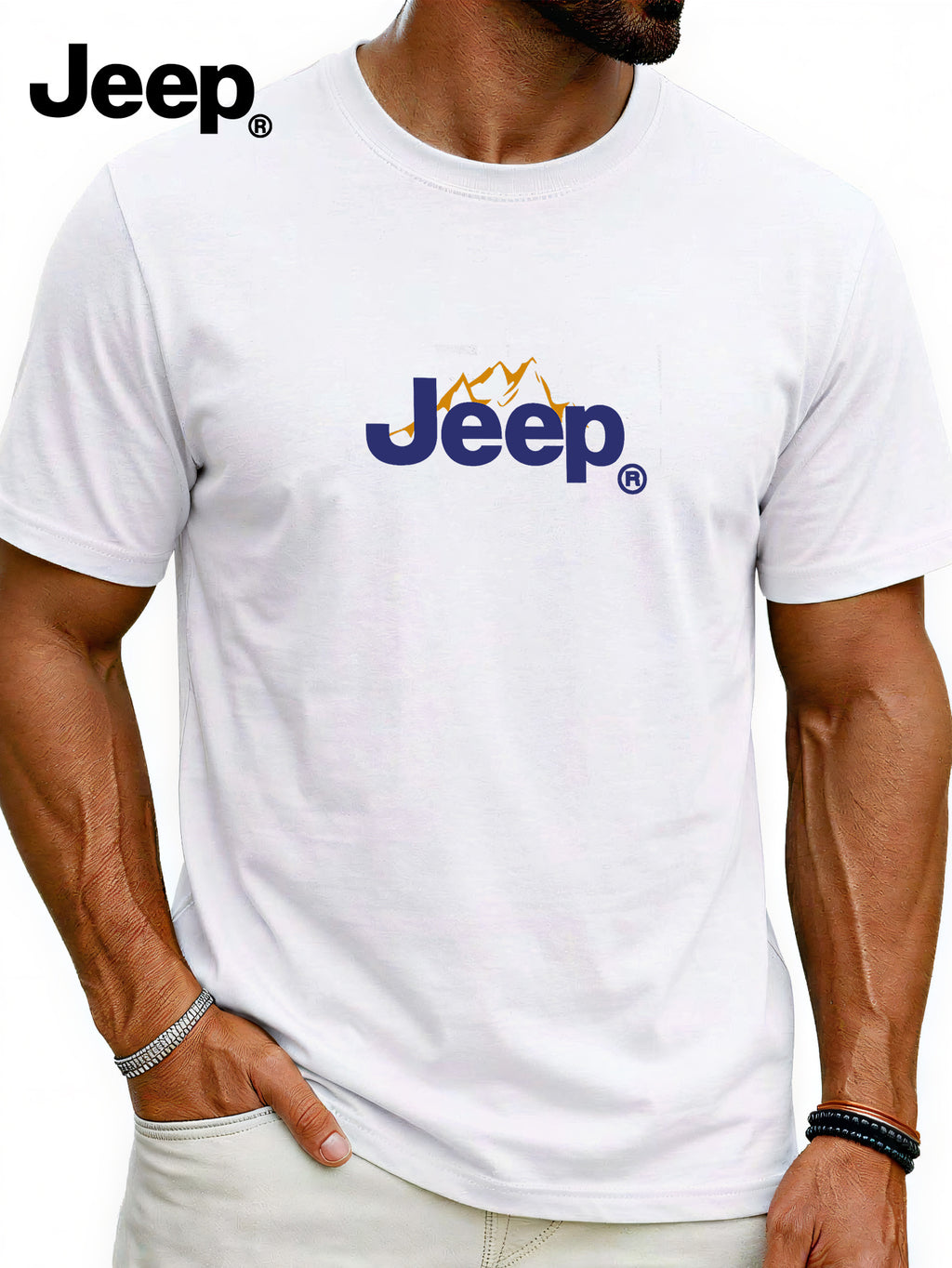 Jeep26 Nova letnja muška majica kratkih rukava, američki trend, kampus slobodno vreme, gradsko putovanje, jednostavan štampani kvadratni natpis