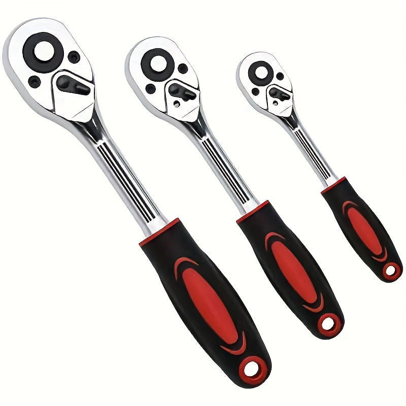Set od 3 komada: 1/4", 3/8", 1/2" čegrtaljka sa brzim otpuštanjem, 24 zuba, teleskopska utična čegrtaljka, alat sa ručkom čegrtaljke