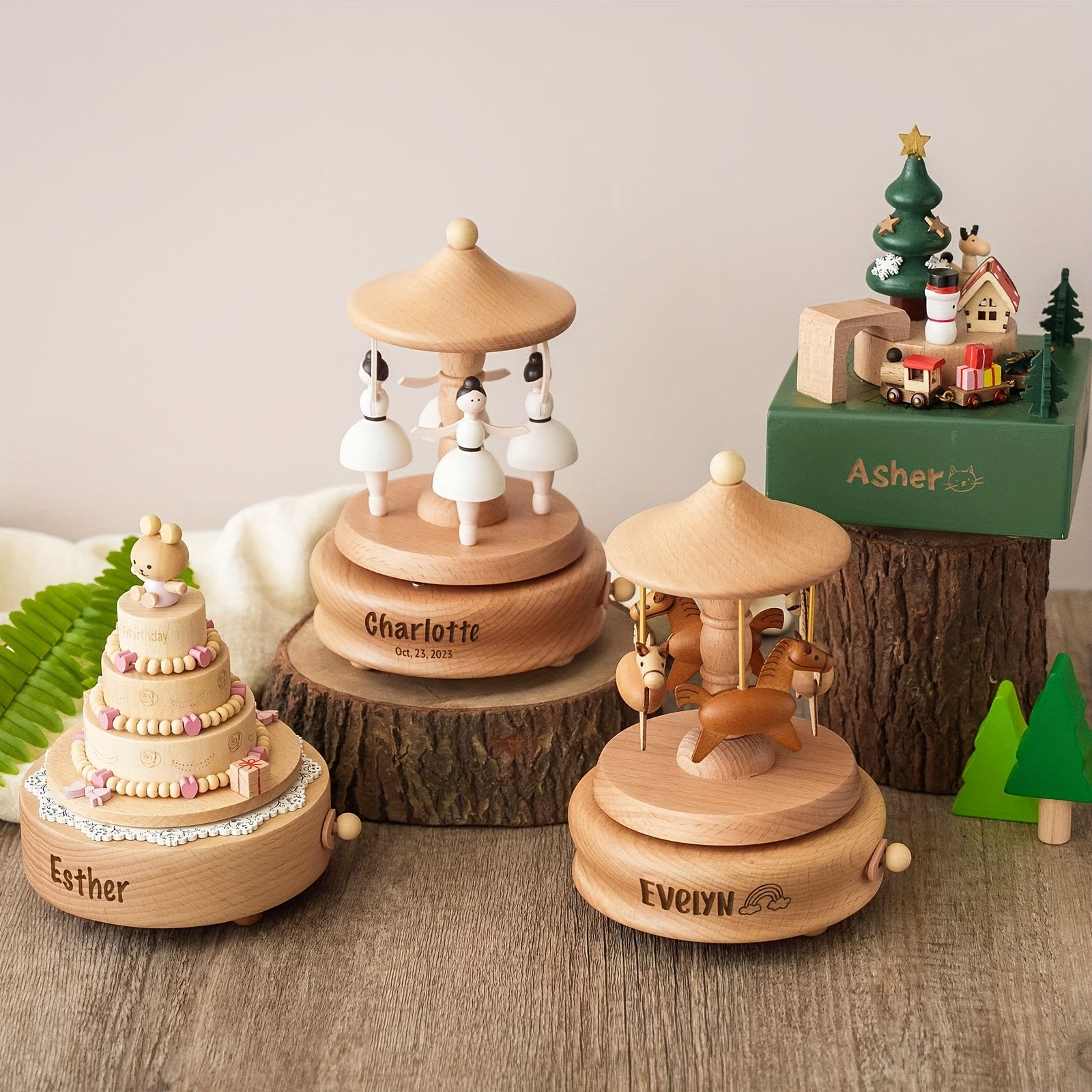 Personalized Wooden Train Music Box, Party Gift, Birthday Gift, Souvenir Gift, Engraved Name Music Box