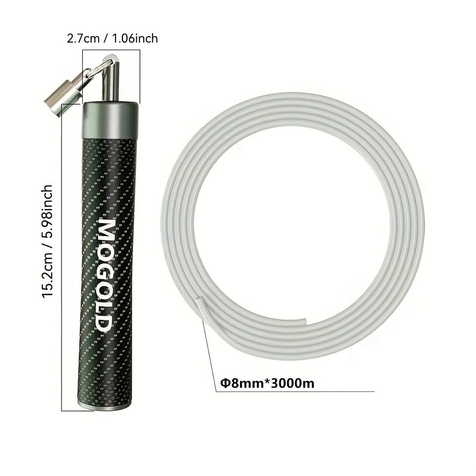 Jedan set profesionalnog MOGOLD opterećenog čeličnog skakačkog konopa od 8mm za boks, aerobik i sagorevanje u teretani sa ergonomskom drškom od aluminijumske legure
