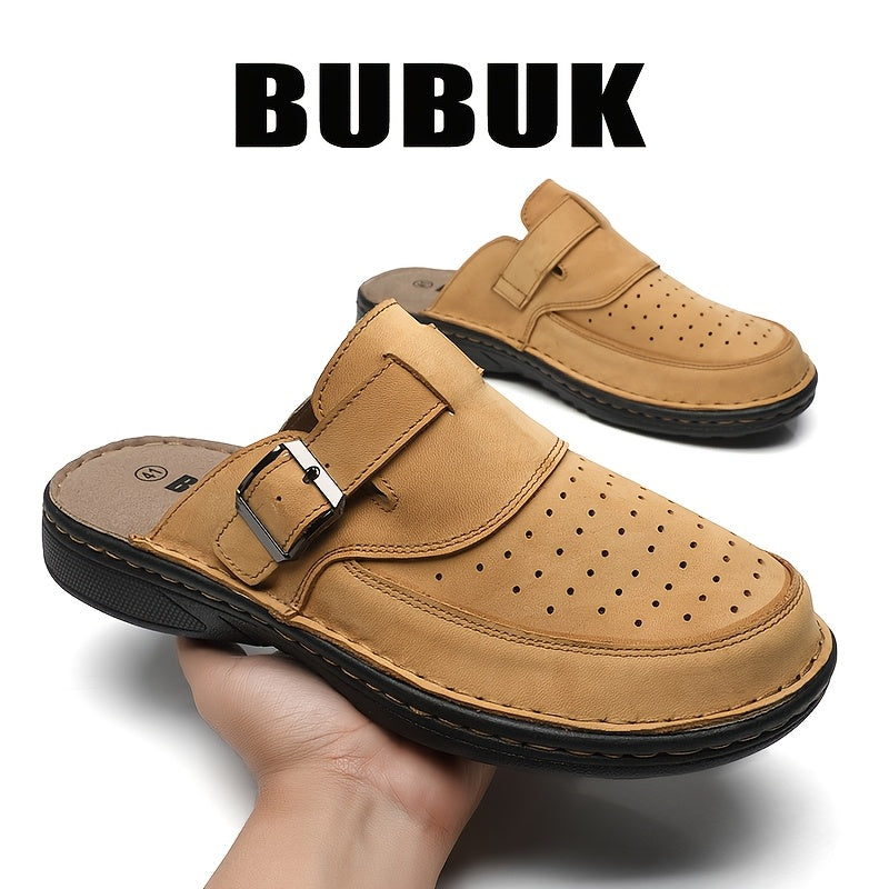 First Layer Cowhide Solid Color Men'S Shoes Lightweight Breathable Comfortable Non-Slip Wear-Resistant Men'S Soft-Soled Outdoor Hiking Shoes