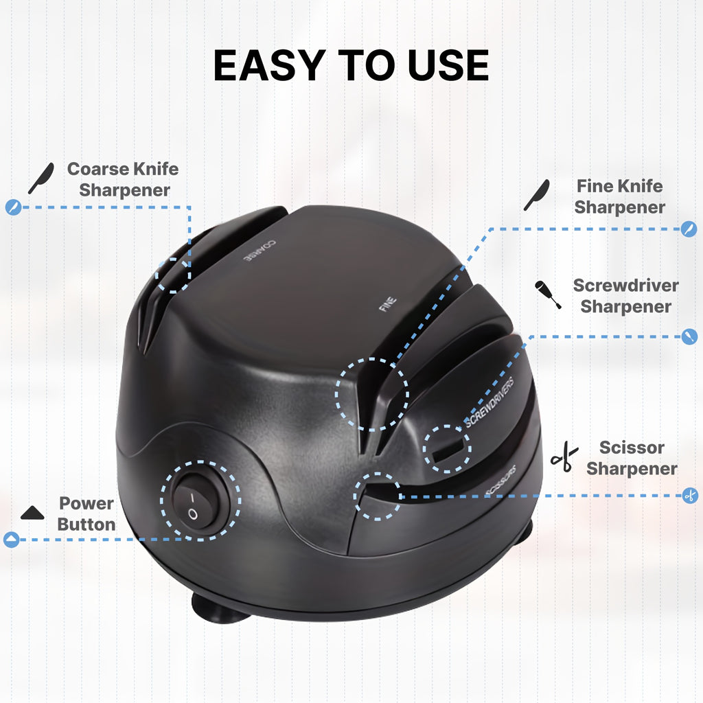 3-In-1 Electric Knife Sharpener, Great for Kitchen And Sport Knives, Scissors, Screwdrivers, Retractable Cord, Kitchen Additions