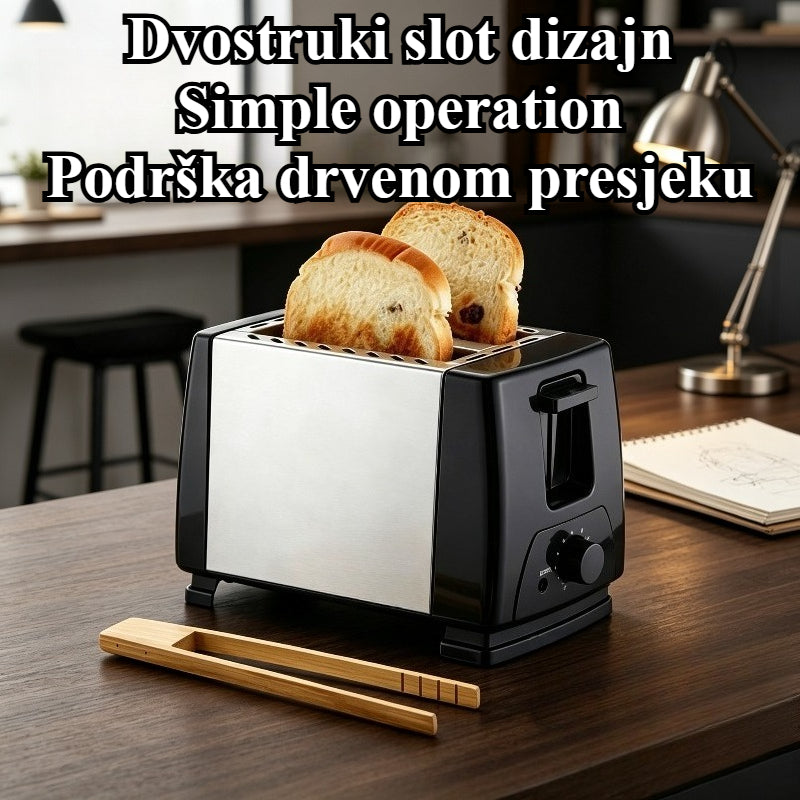 Višenamenski toster za doručak + klip za hleb protiv opekotina, set od 2 komada za zagrevanje i vađenje tosta za doručak, kompletan set alata za praktičnu pripremu doručka, boja nasumična
