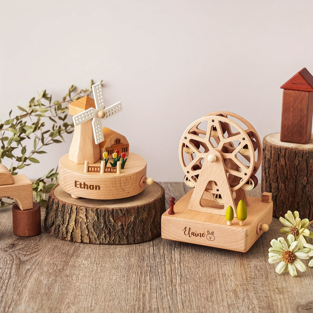 Personalized Wooden Train Music Box, Party Gift, Birthday Gift, Souvenir Gift, Engraved Name Music Box