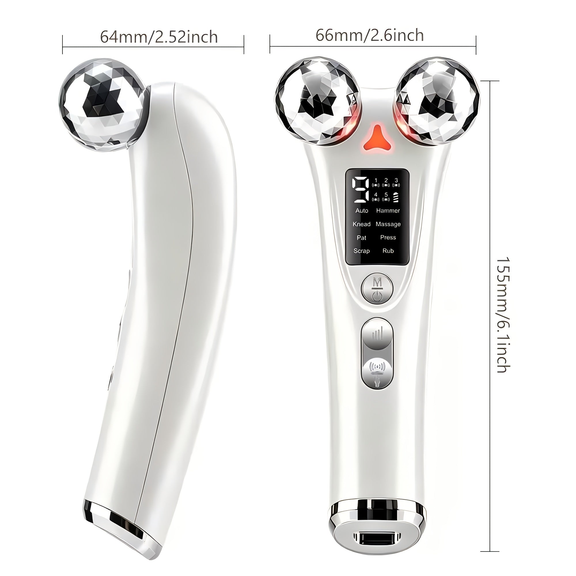 V-Shaped Facial Roller Massager, 3D Spherical Roller Massager, Face and Neck Massager, 8 Modes and 9 Vibration Intensity Levels, Ideal for Travel and Home Use, Beauty Tool for Women, Holiday Gift for Women
