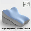Care Cushion, Turning Aid, Memory Foam Back Support Cushion for Sitting up in Bed, 2pcs Set of Adjustable Bed Wedge Pillows, Suitable for Comfortable Reading Support for the Back and Neck, Multifunctional Lumbar Cushion for Gaming and Relaxation