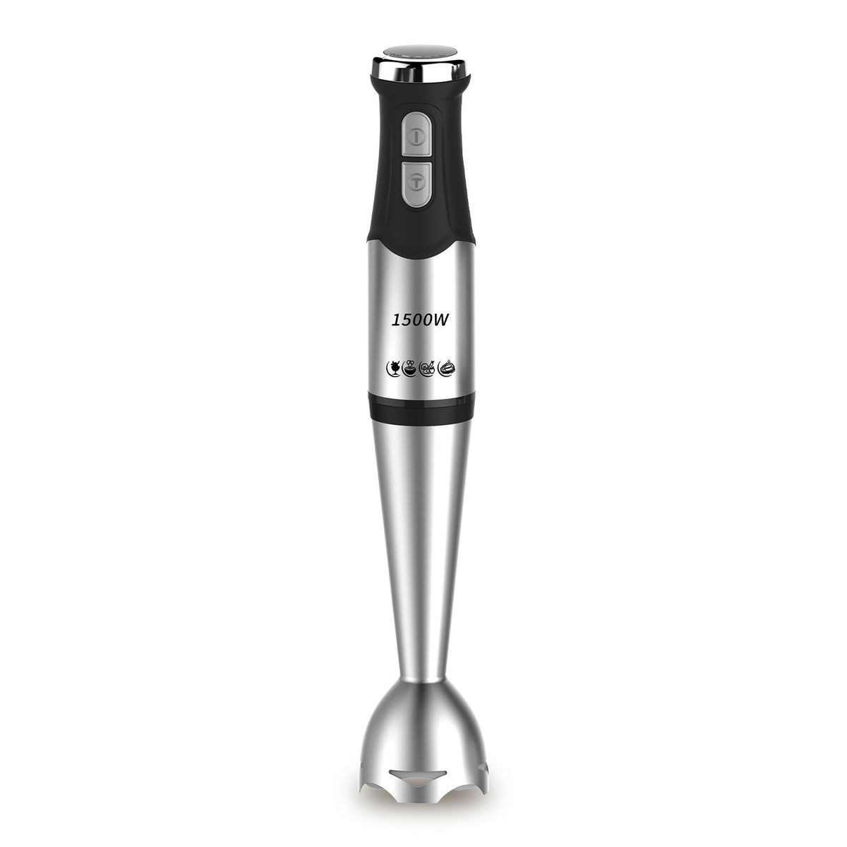 Električni ručni blender od 1500W sa turbo režimom i 5-brzina, tihi uronjivi mikser, seckač za hranu i nastavak za mućenje, pogodan za smoothie, hranu za bebe, supu, pečenje, indijski utikač i napon za indijske uređaje (čaša za mešanje uključena)
