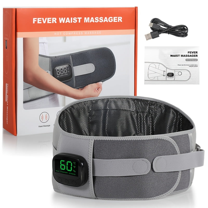Bežični grejni masažni pojas za struk, vibraciona masaža, USB punjenje, pogodan za sedentarne osobe, za kancelarije, vožnju, teretane i putovanja, pažljiv poklon za roditelje i partnere, prenosivi masažer