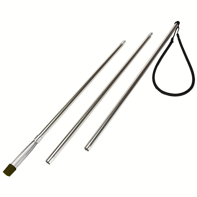 Stainless Steel 5-Prong Fishing Spear with Barbs, 3-Section Portable Multi-Purpose Steel Fork Fishing Spear Gun