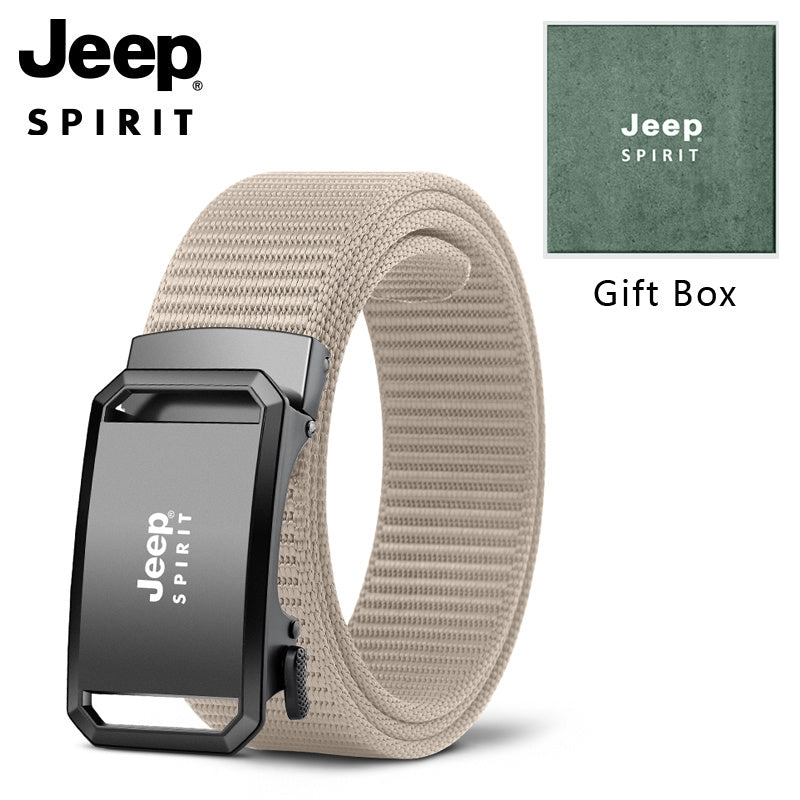 Jeep 1 komad muški kaiš sa poklon kutijom, automatska kopča, pojas za pantalone za svakodnevnu i poslovnu upotrebu, kancelarijska odeća, svakodnevni kaiš, elegantan dizajn, minimalistički kaiš, izdržljiv materijal, visok kvalitet, podesivi pojas, automats