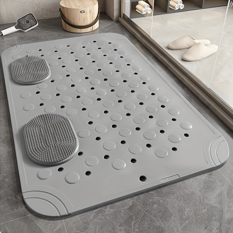 Bathroom Shower Anti-Fall Anti-Slip Mat, Strong Suction Cup Fixed on Back, Premium PVC Material, with Massage Bumps, Shower Safety Carpet, Bathtub Massage Pad, Hotel Bathroom Anti-Slip Foot Pad