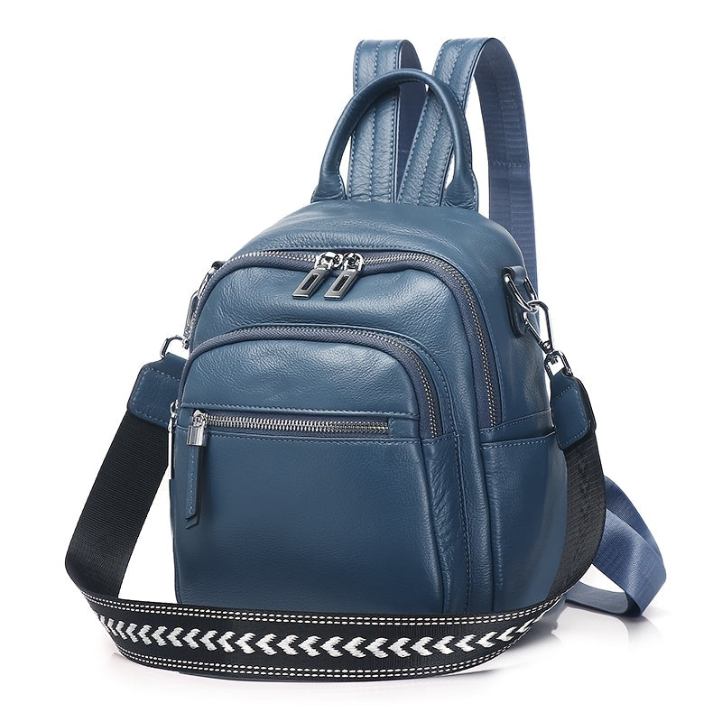 MEGEE Women's Backpack, Elegant Top-Grain Genuine Leather Backpack, Fashionable Niche Single-Shoulder Bag