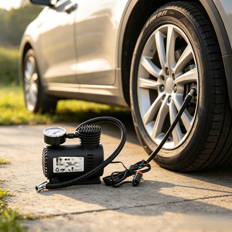 Dostava iz lokalne skladište, 12V prenosiva pumpa za pumpanje guma za automobile, mini kompresor za vazduh sa manometrom, auto utikač za napajanje, pumpa za hitno pumpanje guma, pogodna za pumpanje automobila, bicikala i motocikala, bez baterije
