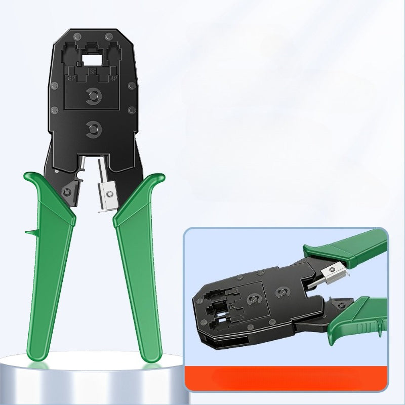 3-u-1 Klešta za krimpanje mreže sa testerom mreže i kleštima za Ethernet kablove, pogodne za konektore sa kristalnom glavom, RJ45 ožičenje za kancelariju, DIY popravke, kompaktne klešta za krimpanje za tehničare i hobiste