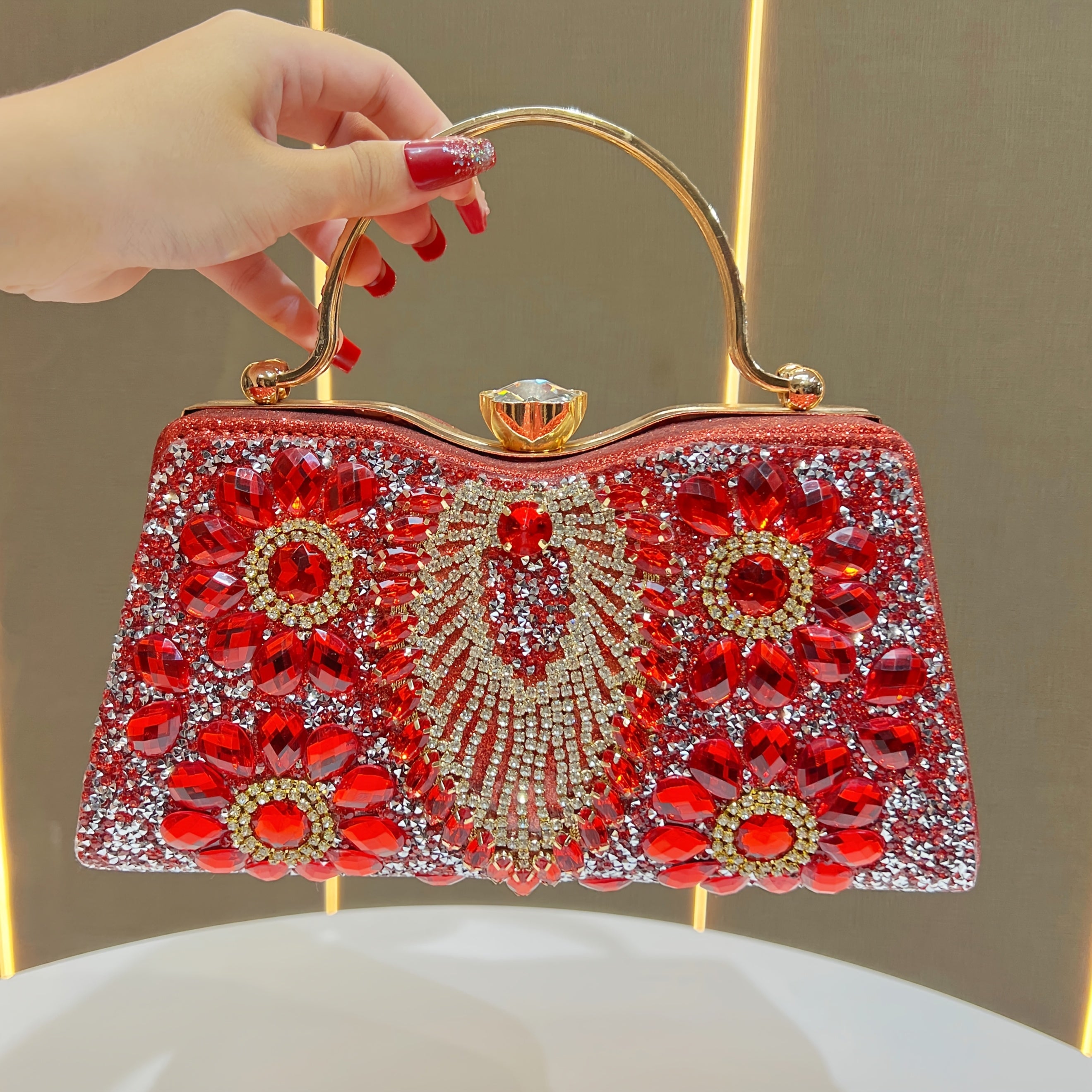 Sjajna večernja prekobedna torba sa sigurnosnom kopčom u obliku rajnstona - idealna za venčanja, žurke i svakodnevnu upotrebu - elegantan poklon za dame, modni dodatak za mlade, luksuzni stil sa sekvencima, ženstveni modni detalj, izuzetna izrada