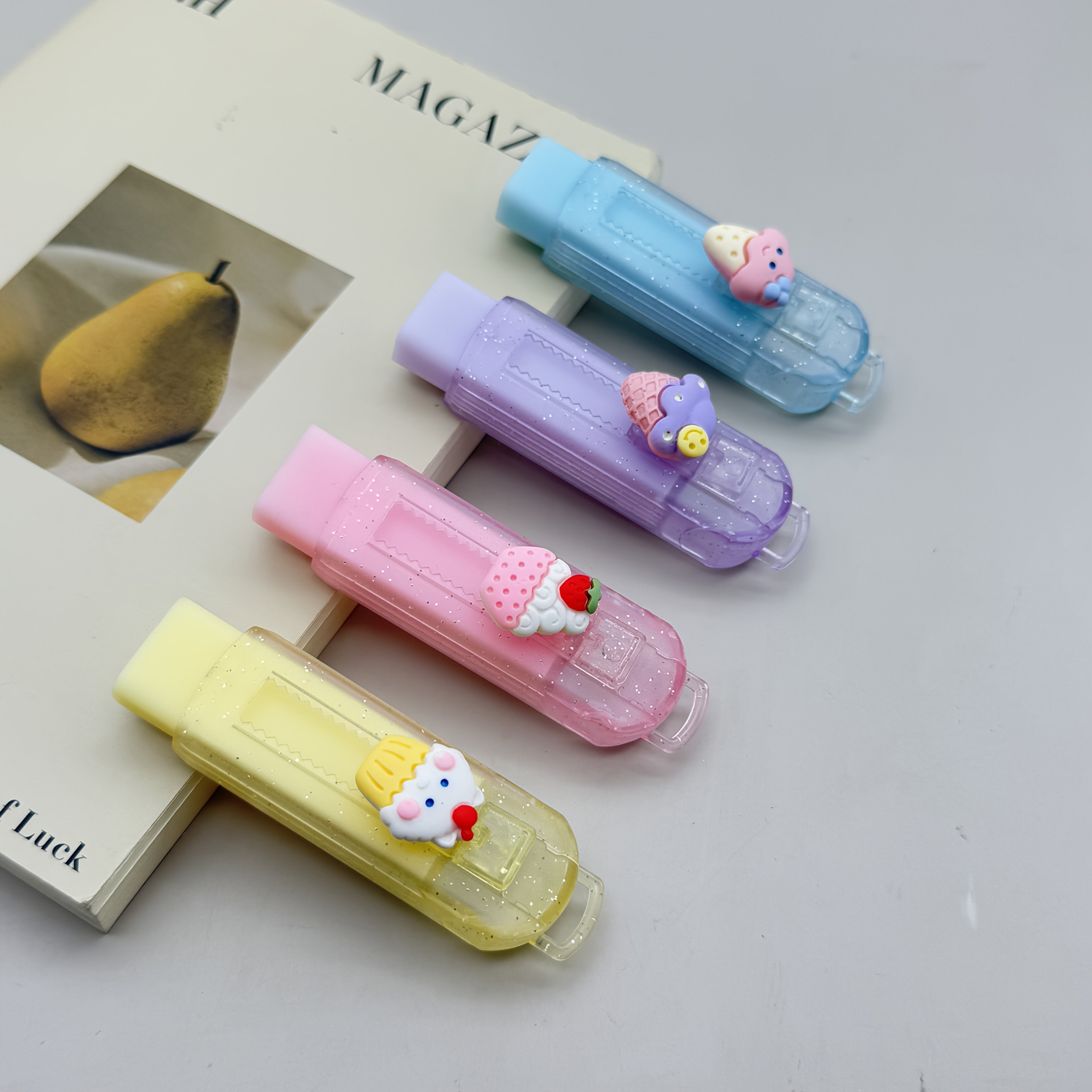 24 komada u kutiji - povlačivi kreativni uzorci za brisanje, u boji, od gume, savršeni za pisanje i crtanje, kancelarijski pribor, pokloni za zabave, nagrade za pribor, praznični pokloni.