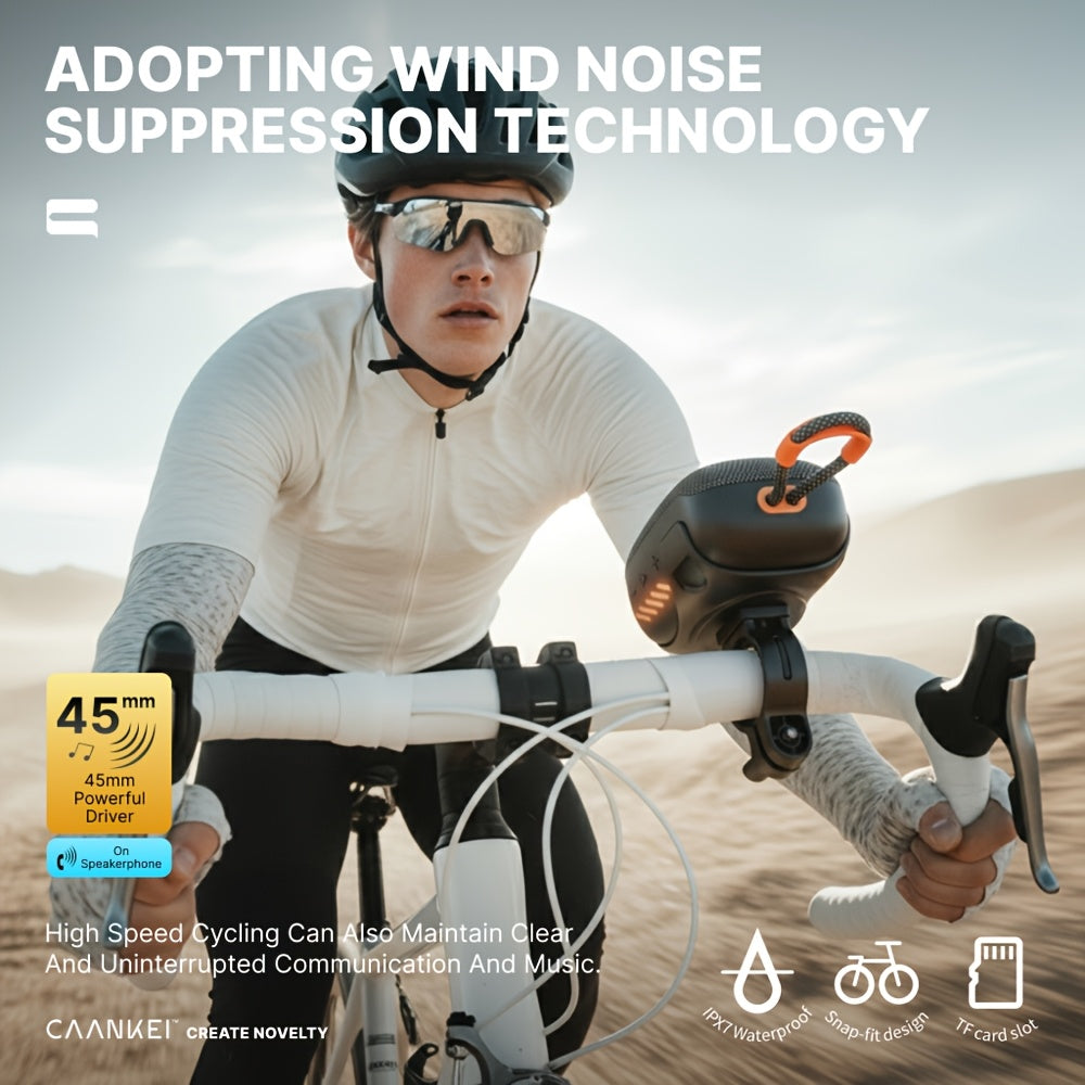 Smart Wake-up Voice Cycling Speaker with TF Card Slot, Latest Cycling Speaker, Convenient and Compact - TWS Pairing, Ultra-long Battery Life - Wind-noise Resistant Built-in Microphone, Suitable for Computers and Mobile Phones for Direct Calls